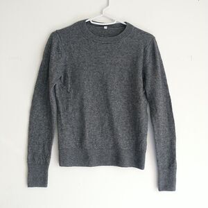 MUJI Sweater Pullover Womens Gray Wool Yak Blend Crew Neck Lightweight S/XS*READ